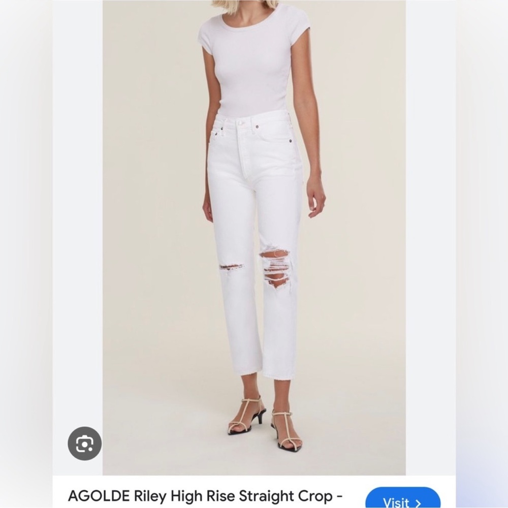 Agolde Riley Crop in color white